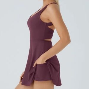 Halara Backless Twisted Active Dress Fig XL
